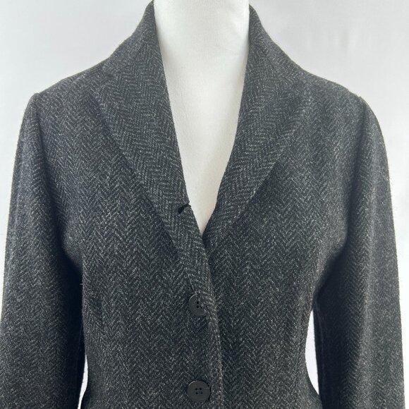 Lauren Ralph Lauren 100% Lambswool Charcoal Gray Blazer Women’s Size 6P petite - Picture 1 of 14